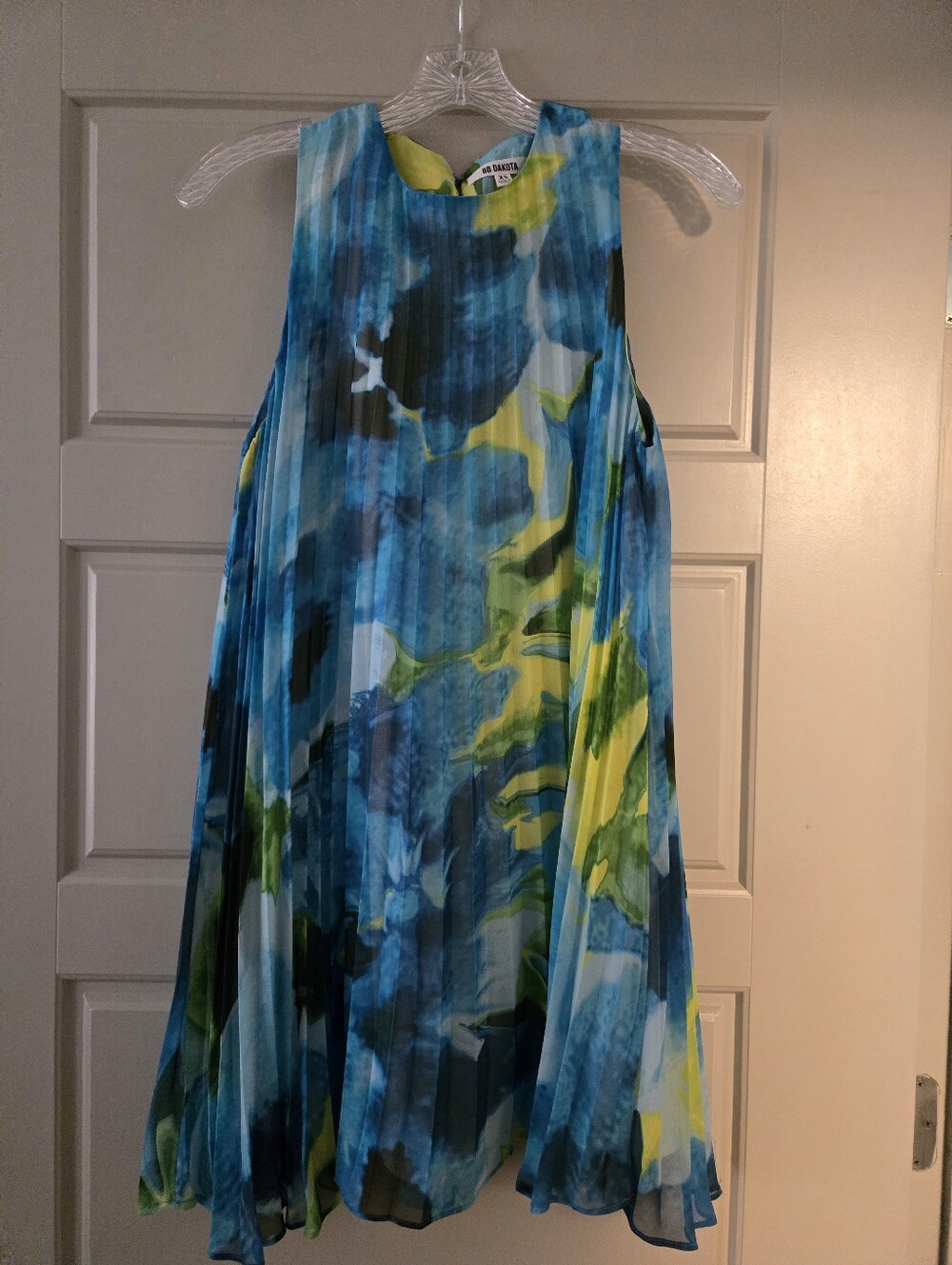 BB Dakota Elle Blue, Teal & Yellow Floral Pleated Dress Purchases at Nordstrum